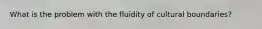 What is the problem with the fluidity of cultural boundaries?