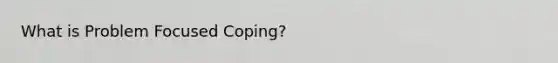 What is Problem Focused Coping?