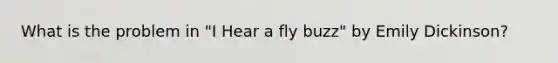 What is the problem in "I Hear a fly buzz" by Emily Dickinson?