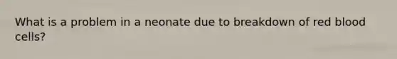 What is a problem in a neonate due to breakdown of red blood cells?