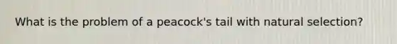 What is the problem of a peacock's tail with natural selection?