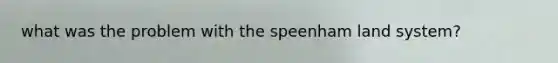 what was the problem with the speenham land system?