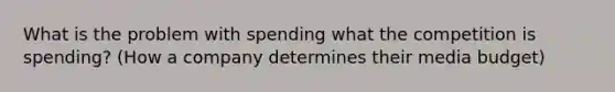 What is the problem with spending what the competition is spending? (How a company determines their media budget)