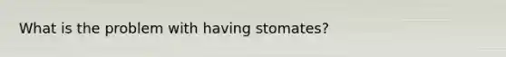 What is the problem with having stomates?