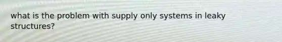 what is the problem with supply only systems in leaky structures?