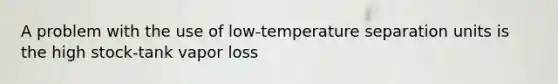 A problem with the use of low-temperature separation units is the high stock-tank vapor loss