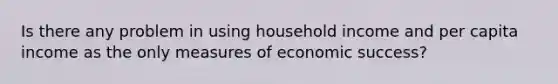 Is there any problem in using household income and per capita income as the only measures of economic success?