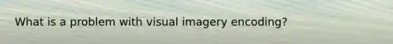 What is a problem with visual imagery encoding?