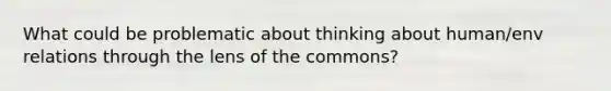 What could be problematic about thinking about human/env relations through the lens of the commons?