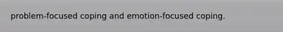 problem-focused coping and emotion-focused coping.