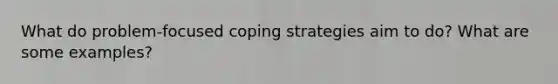 What do problem-focused coping strategies aim to do? What are some examples?