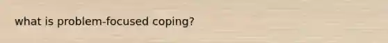 what is problem-focused coping?