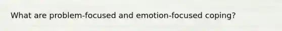 What are problem-focused and emotion-focused coping?