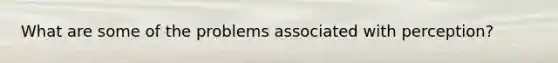 What are some of the problems associated with perception?