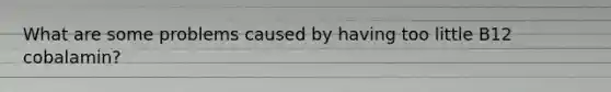 What are some problems caused by having too little B12 cobalamin?