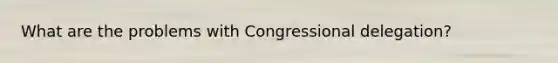 What are the problems with Congressional delegation?