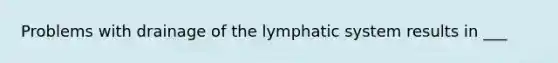 Problems with drainage of the lymphatic system results in ___