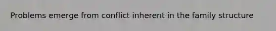 Problems emerge from conflict inherent in the family structure