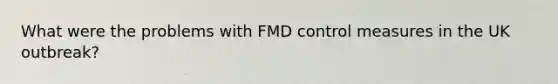 What were the problems with FMD control measures in the UK outbreak?