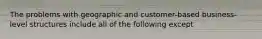 The problems with geographic and customer-based business-level structures include all of the following except