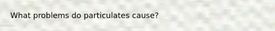What problems do particulates cause?