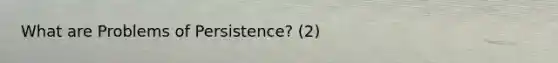 What are Problems of Persistence? (2)