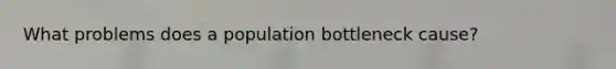 What problems does a population bottleneck cause?