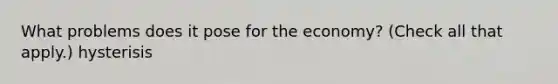 What problems does it pose for the​ economy? ​(Check all that apply.​) hysterisis