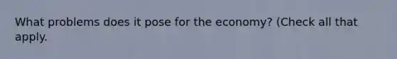 What problems does it pose for the​ economy? ​(Check all that apply.​