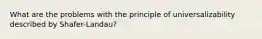 What are the problems with the principle of universalizability described by Shafer-Landau?