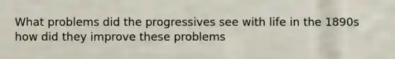 What problems did the progressives see with life in the 1890s how did they improve these problems