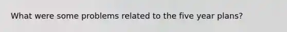 What were some problems related to the five year plans?