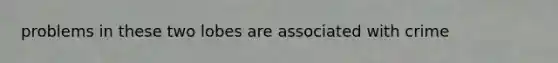 problems in these two lobes are associated with crime