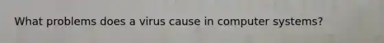 What problems does a virus cause in computer systems?