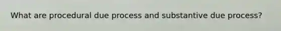 What are procedural due process and substantive due process?