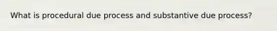 What is procedural due process and substantive due process?