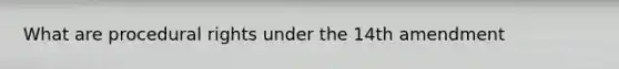 What are procedural rights under the 14th amendment