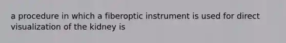 a procedure in which a fiberoptic instrument is used for direct visualization of the kidney is