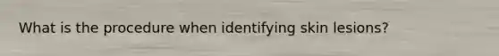 What is the procedure when identifying skin lesions?