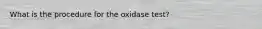 What is the procedure for the oxidase test?