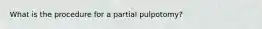 What is the procedure for a partial pulpotomy?