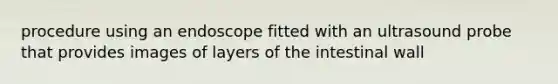 procedure using an endoscope fitted with an ultrasound probe that provides images of layers of the intestinal wall