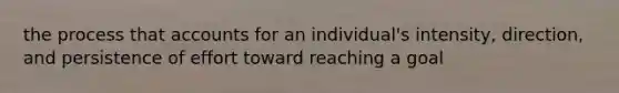 the process that accounts for an individual's intensity, direction, and persistence of effort toward reaching a goal