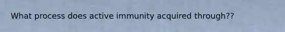 What process does active immunity acquired through??