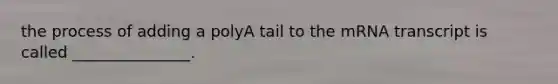 the process of adding a polyA tail to the mRNA transcript is called _______________.