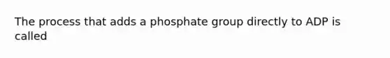 The process that adds a phosphate group directly to ADP is called