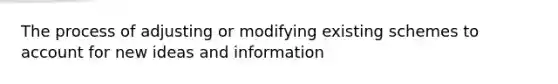 The process of adjusting or modifying existing schemes to account for new ideas and information