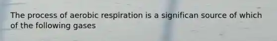 The process of aerobic respiration is a significan source of which of the following gases