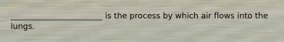 _______________________ is the process by which air flows into the lungs.