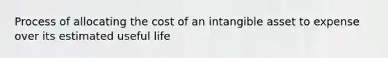 Process of allocating the cost of an intangible asset to expense over its estimated useful life